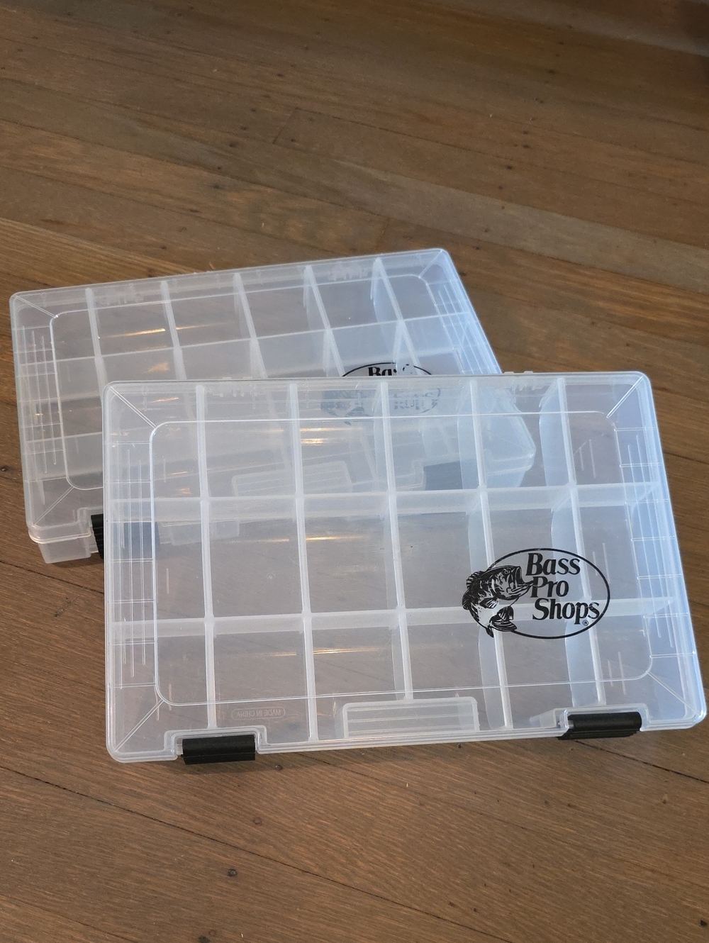 Bass Pro Shops Utility Boxes 7x10" Clear Plastic Storage Organizer Box -Set Of 2
